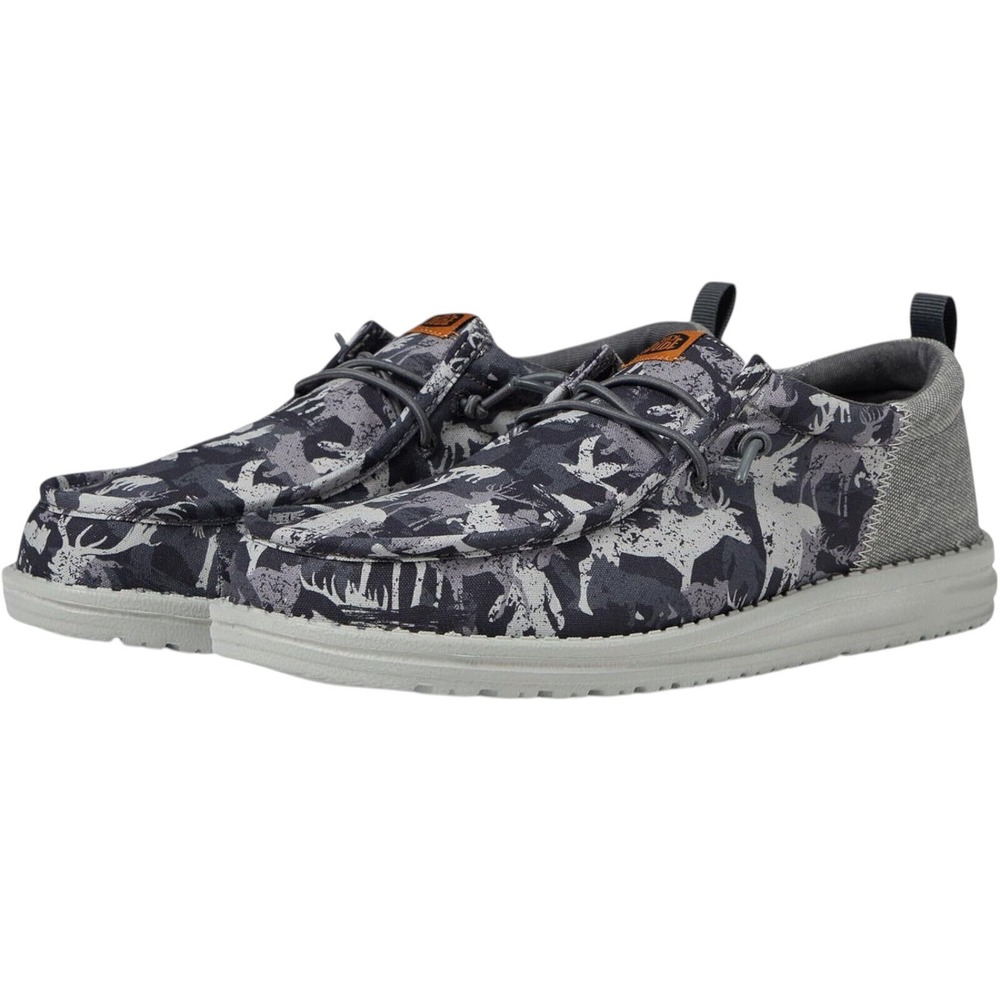 Hey Dude Wally Funk Hunt Grey Camo Casual Shoes Adult Men's Size 9